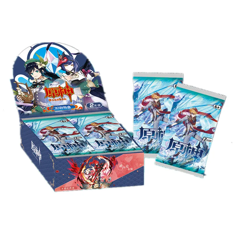 

NEW Genshin Impact Cards Anime TCG Game Collection Pack Booster Box Rare SSR Surrounding Table Toys for Family Children Gift