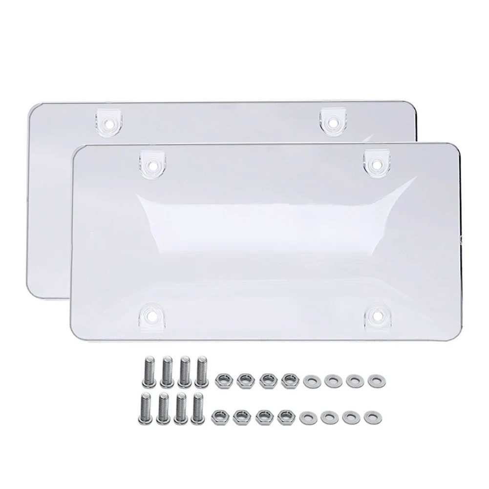 

2PCS Car License Plate Covers US Vehicles License Plate Frame Holder Auto Weather-Proof Shields Protector Car Accessories