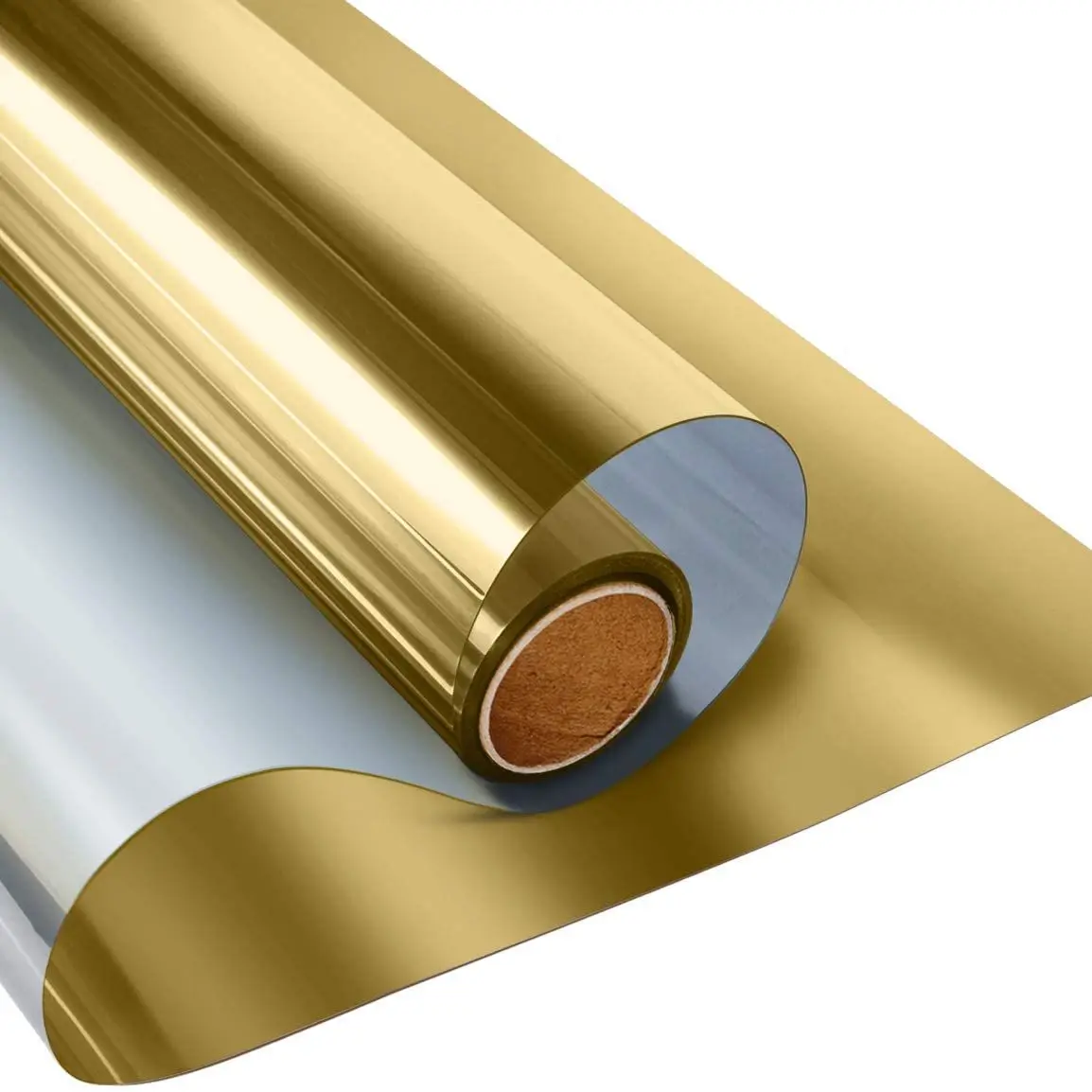 

60cm*1/2/3/5M One Way Mirror Reflective Window Film Privacy Self Adhesive Film Anti UV Solar Window Tint for Home Gold-Silver
