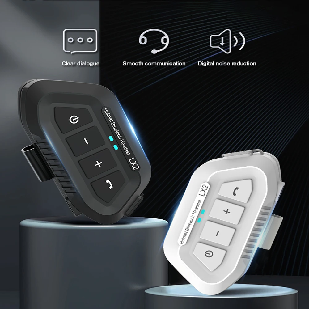 

Motorcycle Wireless Bluetooth Helmet Headset 1200mah Waterproof Auto Answer Handsfree Voice Assistant White/Black Moto Earphone