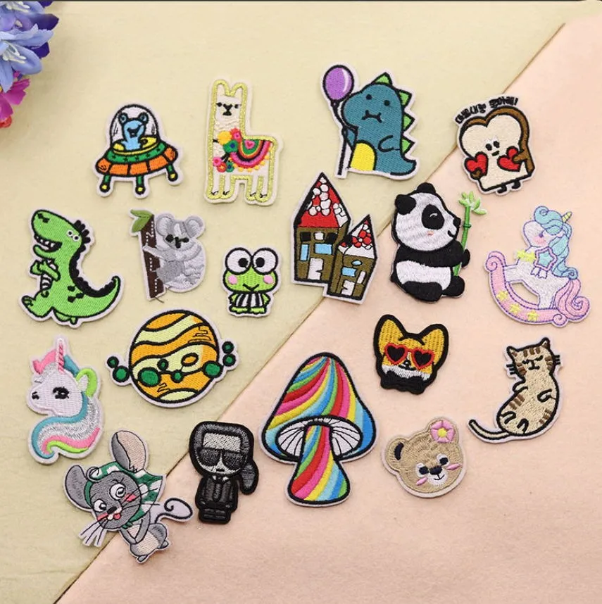 

20 шт., патчи с вышивкой в виде животных
