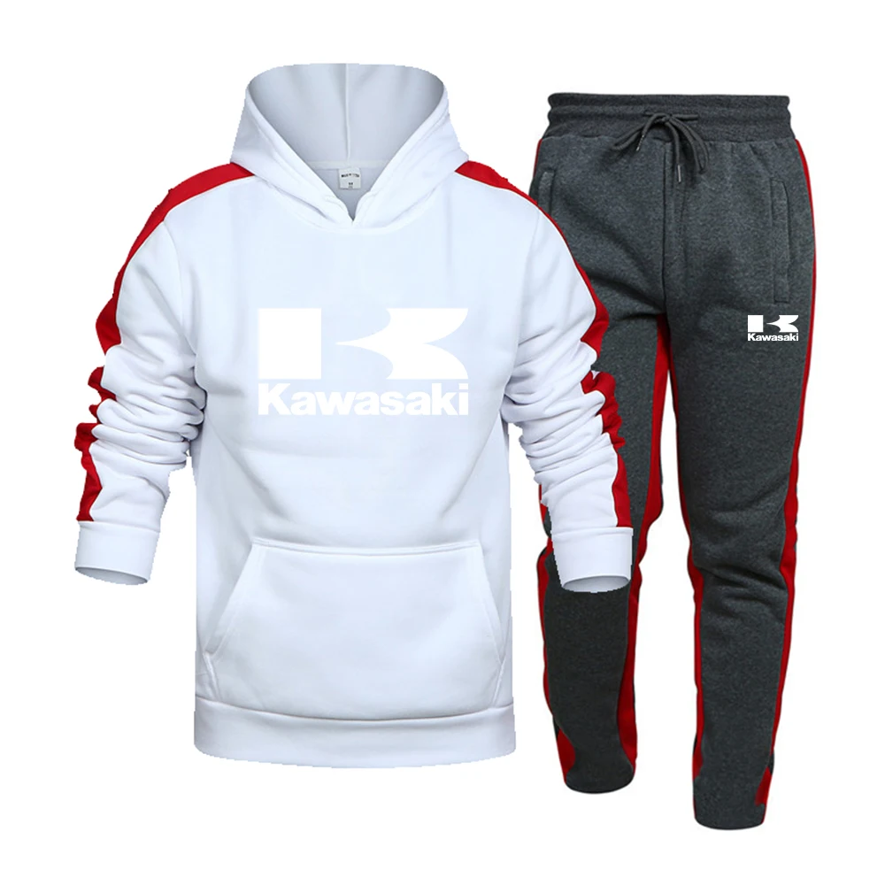 

2022 Fall/Winter KAWASAKI Printed 2-Piece Set Sportswear Fashion New Men's Hoodie Plus Pants Pullover Hoodie