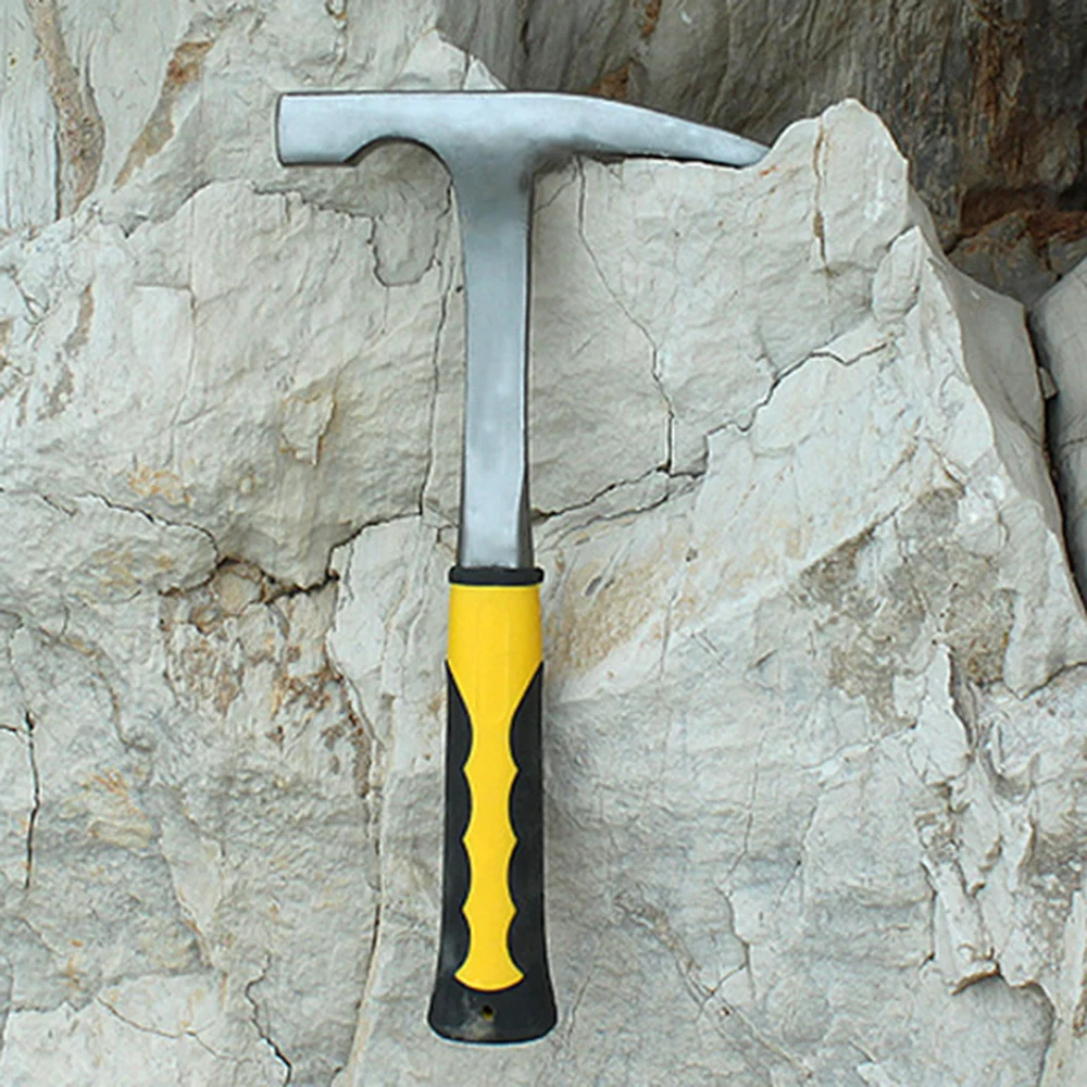 

High Carbon Steel Geological Stratigraphic Hammer Rock Pick Geology Prospecting Flat/Pointed Tip Shock Reduction Hand Tools