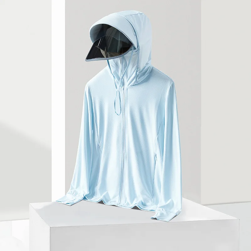 Summer Clothes Women's Sun-protective Clothing UV Proof Breathable Long-sleeves Sun Block Hooded Jacket UPF50+ 2023 New