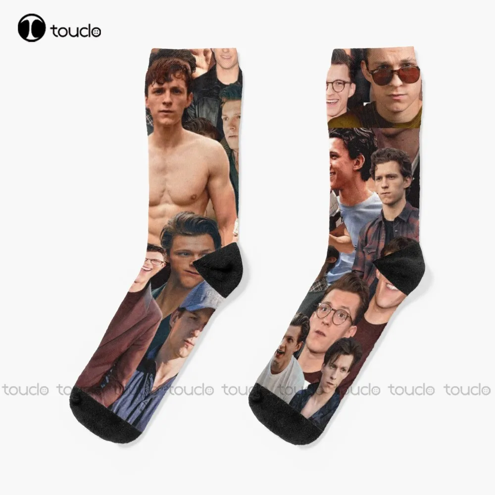 

Tom Holland Photo Collage Socks Cute Socks For Women Unisex Adult Teen Youth Socks 360° Digital Print Custom Gift Funny Sock