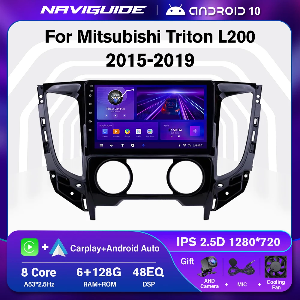 

NAVIGUIDE Android 10 For Mitsubishi Triton L200 2015-2019 Car Radio Multimedia Player Navigation GPS Stereo Receiver Autoradio