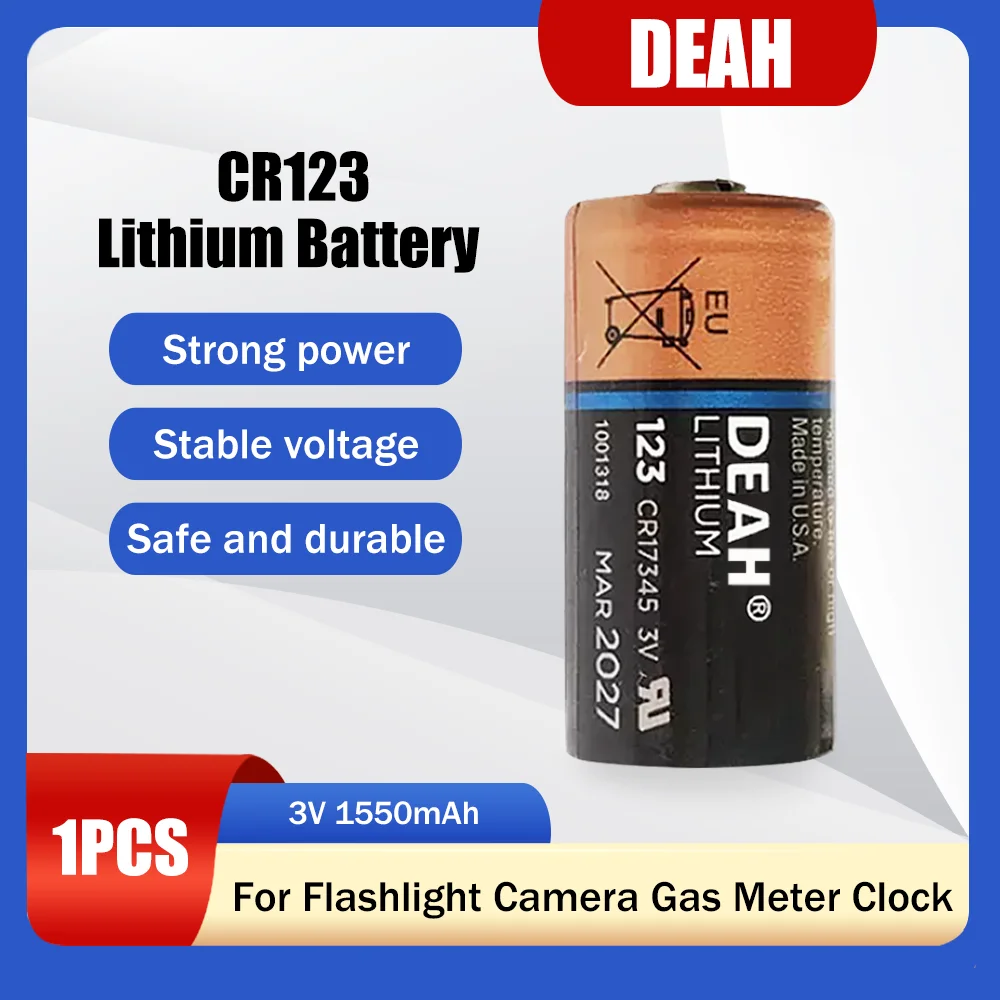 Литий-ионный аккумулятор CR123A CR123 CR17345 123 3 В 1 шт. |