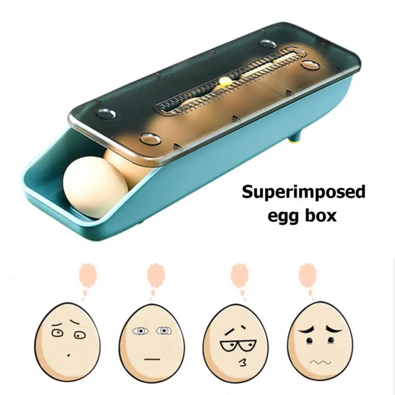 

Автоматическая вращающаяся коробка для хранения яиц, пластиковый контейнер для хранения, органайзер для кухонного холодильника, держатель...