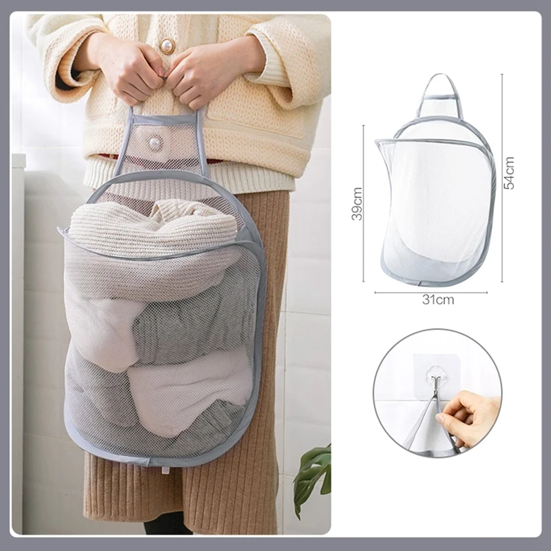 Складная корзина для хранения белья органайзер грязной одежды сетчатая сумка