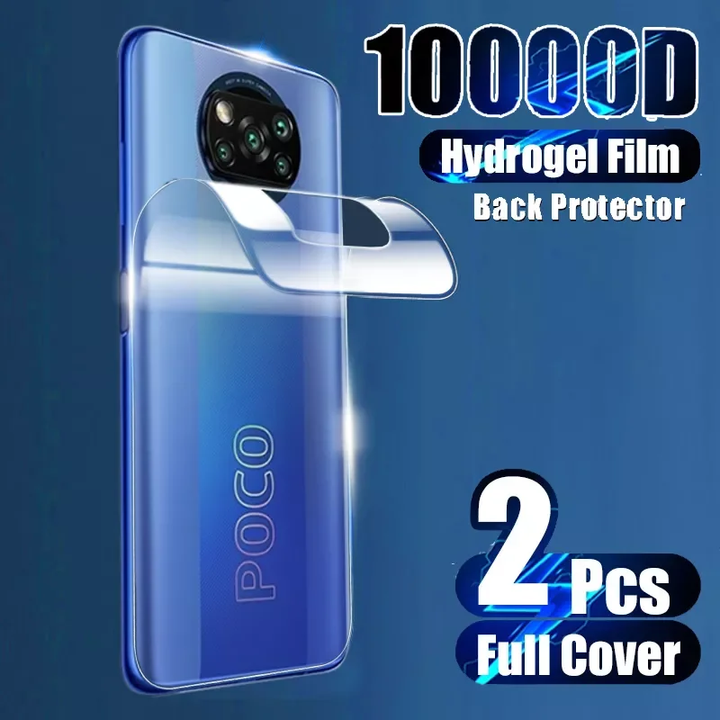 

2PCS For Poco X3 Pro Back Screen Protector For Poco F2 M2 M3 X3 Pro Hydrogel Film For Poco X3 Nfc Protective Soft Film Not Glass