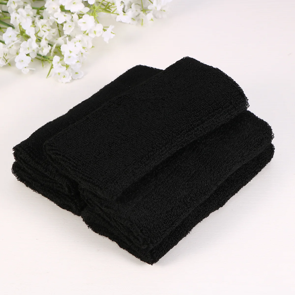

1 Set 6Pcs Wrist Protector Sports Wrist Band Sweat Absorbent Cotton Wrist Protector for Men (Black)