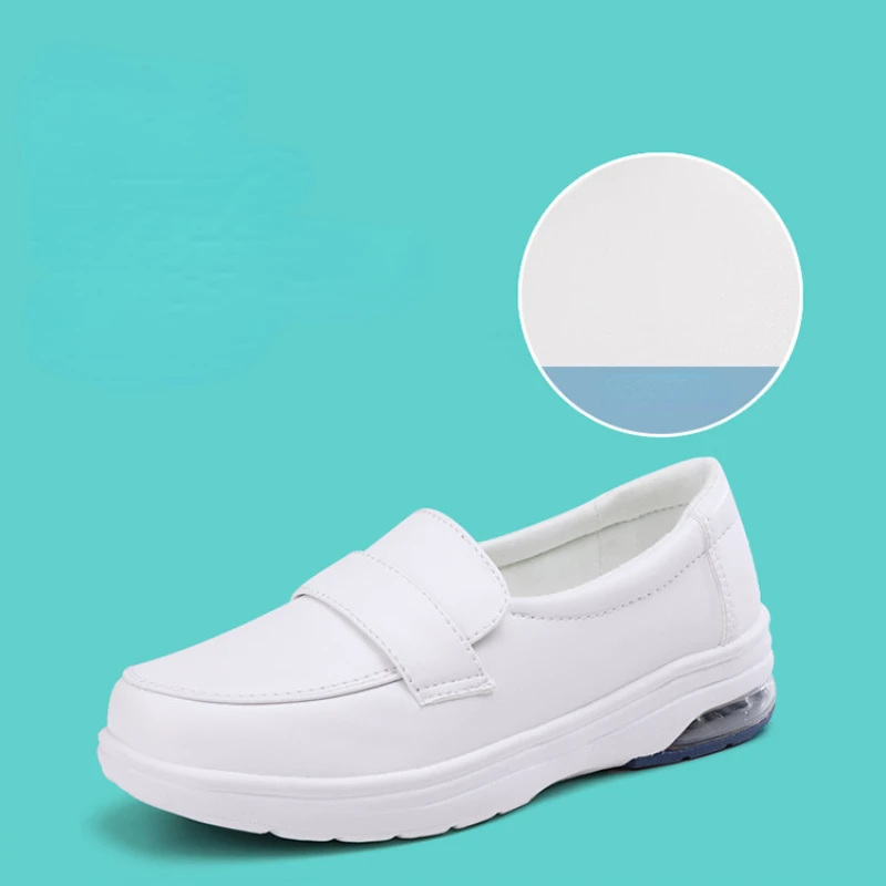 2022 New Women's White Flats Shoes Comfortable Soft Air Cushion Non-slip Work Shoes Slip-on Shallow Footwear Fashion Loafers