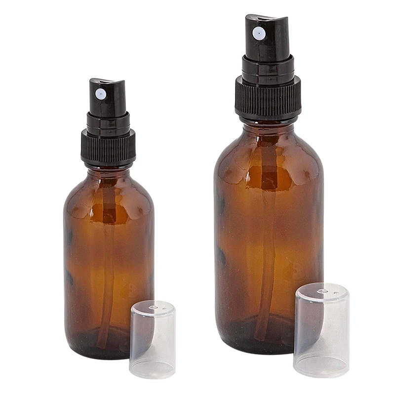 

Amber Glass Spray Bottle With Black ATOMISER Sprays,Refillable Container For Essential Oil / Aromatherapy Use