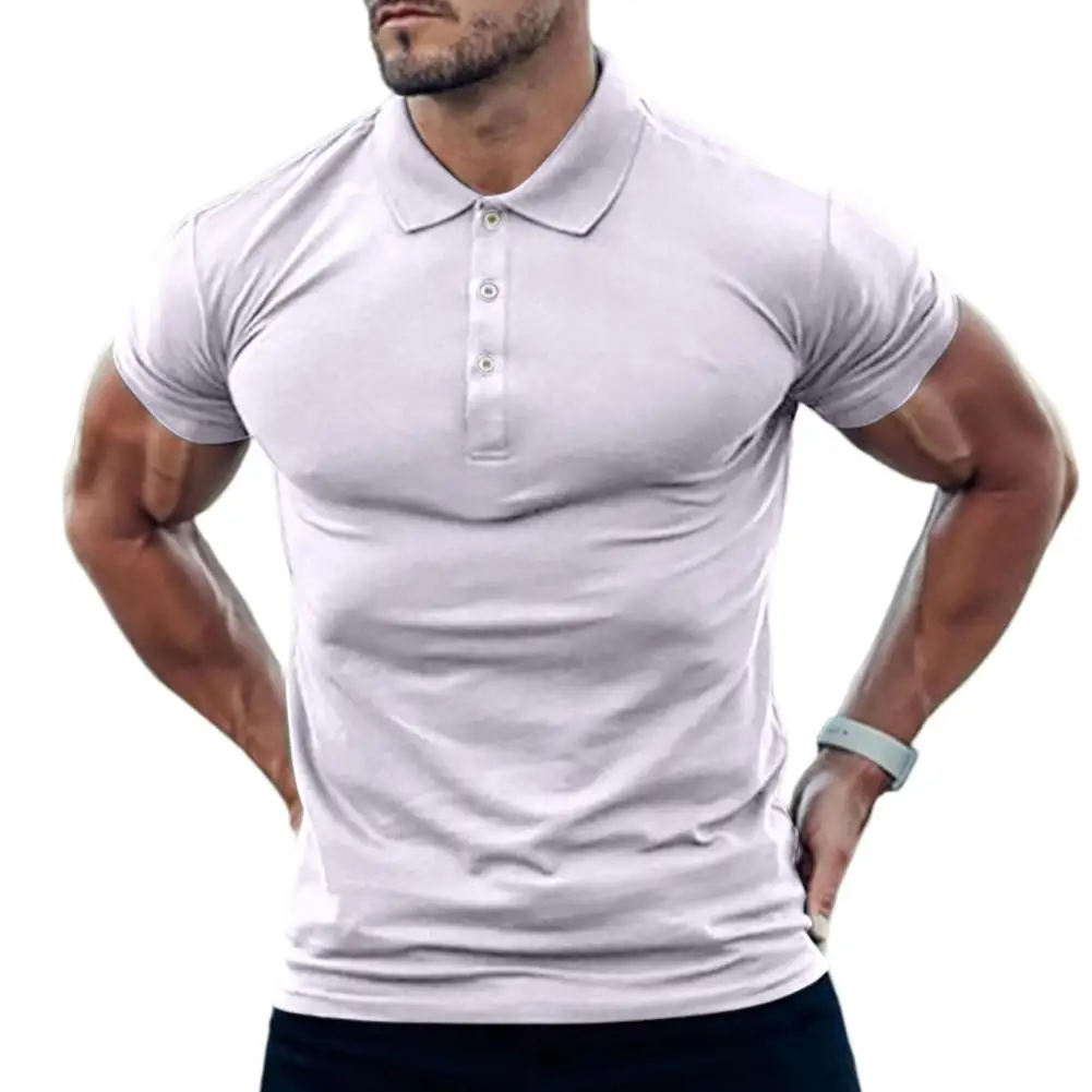 

Easy to Match Chic Lapel Slim Fit Men Tops Business Men Tops Pullover Daily Clothes