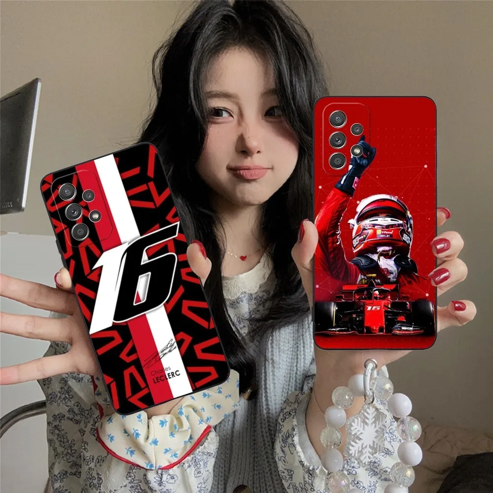 Чехол для мобильного телефона F1 Charles Leclerc Samsung Galaxy A91 70 54 53 52 34 24 21 Note 20 10 M54 Plus Ultra 5G Black