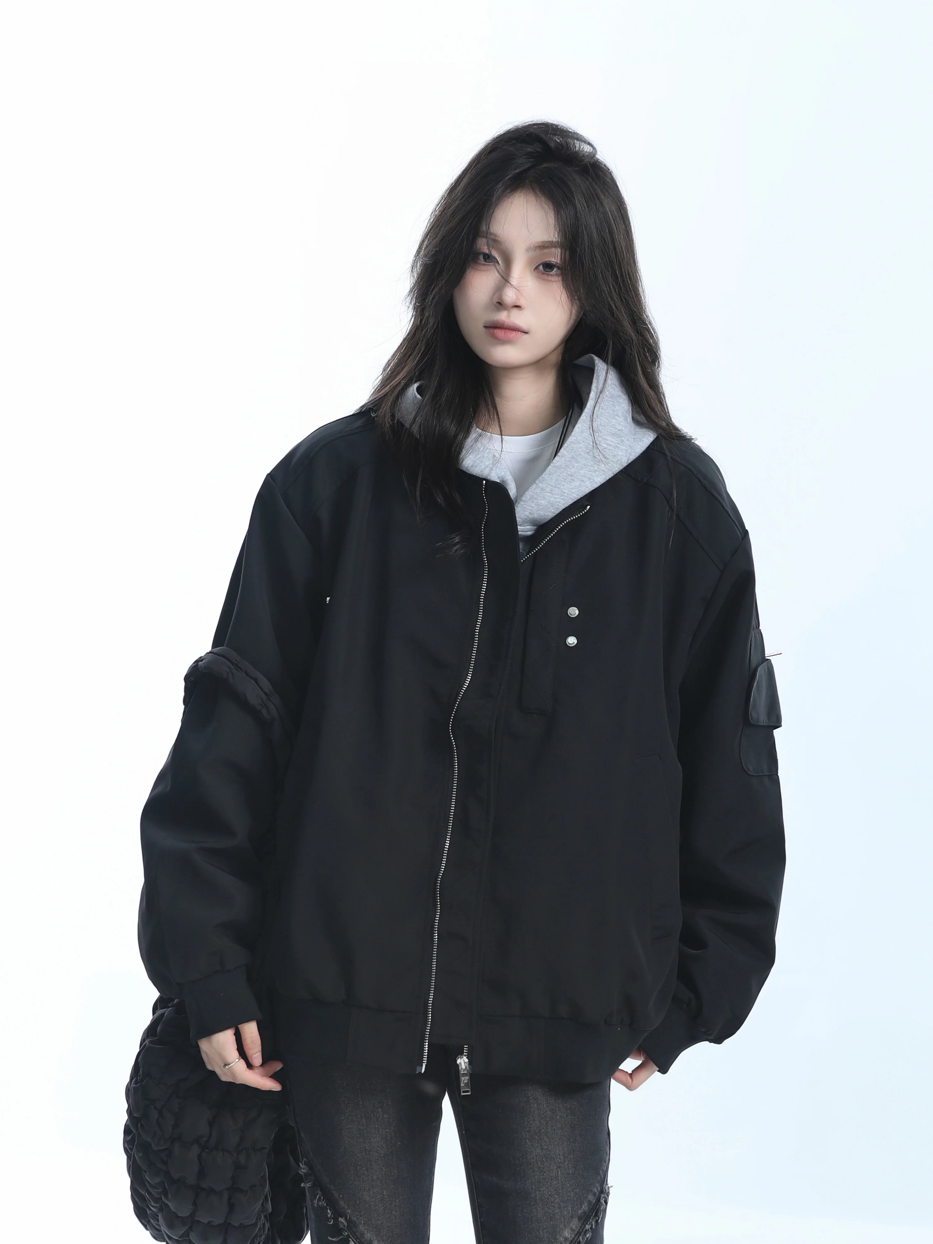 [Sitting in the Mountains] American vintage Vintage Baseball Uniform Outerwear Women Neutral Sle Loose Fashion Brand Jacket...