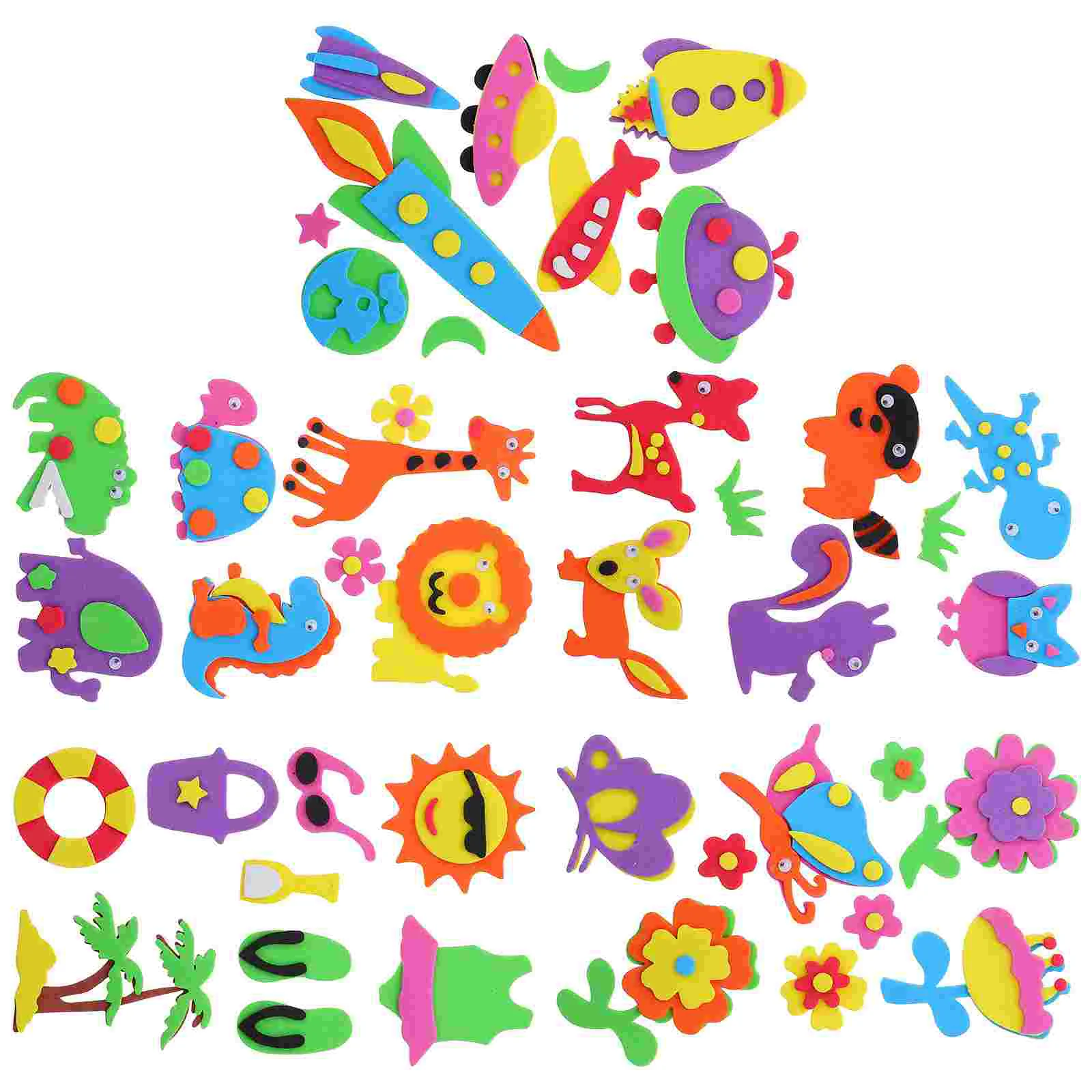 

Stickers Animal Sticker Adhesive Kids Craftsfor Puffy Diy 3D Flower Spongeages 4 Decorative Planet Decoration Embellishments