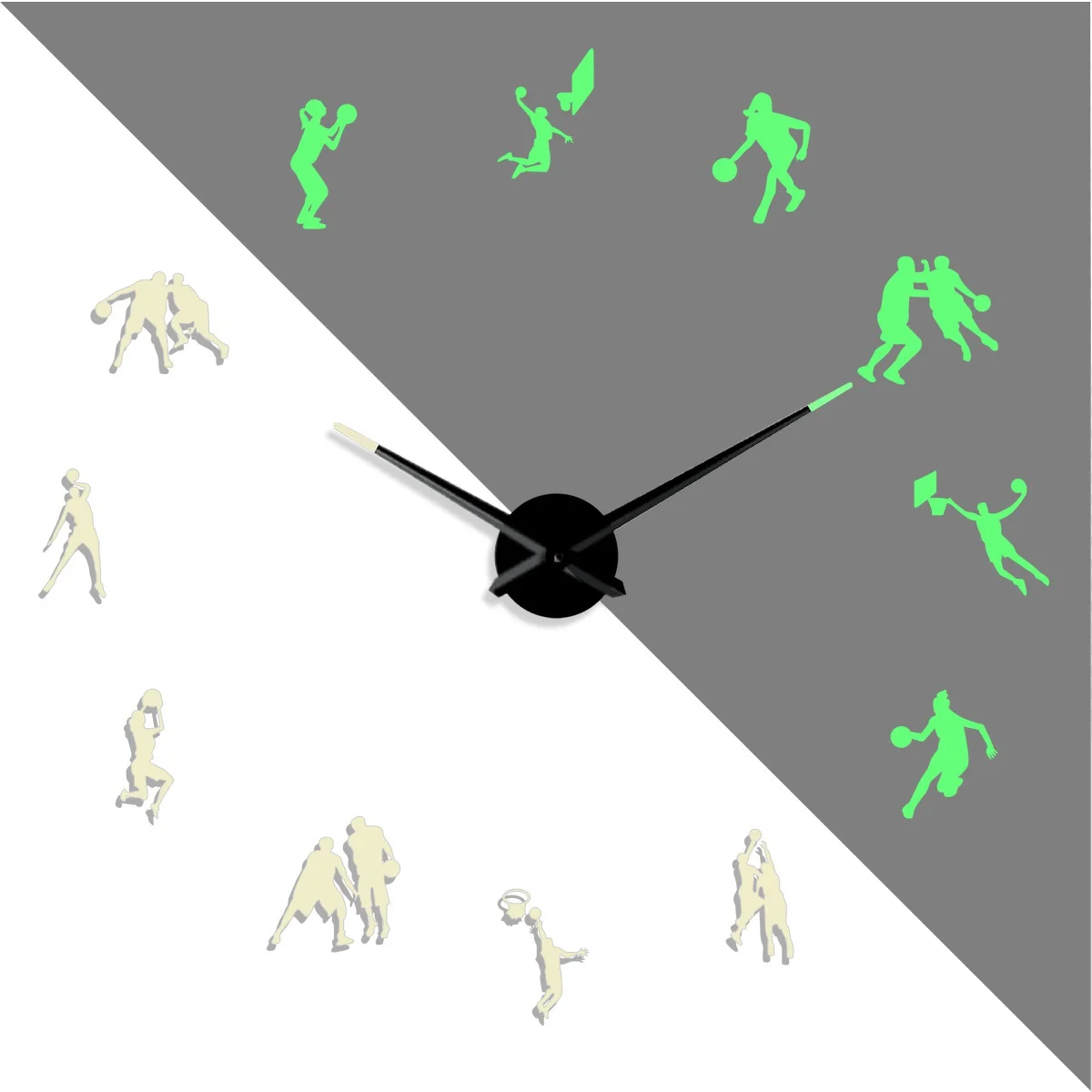 

Basketball stance 3 DIY Different Luminous Frameless Wall Clock Home Decor Modern Design Basketball enthusiast Gift