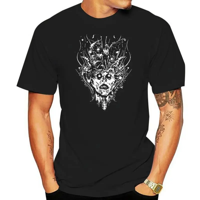 

Demon Head T-Shirt Mens Gothic Rock Horror Skull Zombie Scary Skeleton Goth Slim Fit Tee Shirt