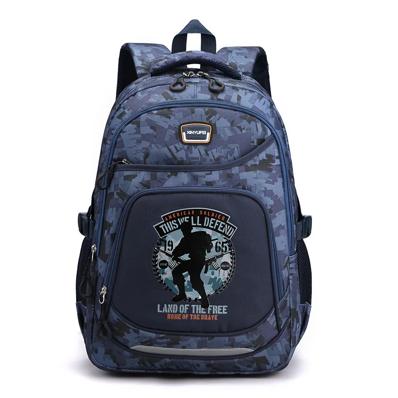 

Камуфляжная детская школьная сумка для мальчиков, нейлоновые водонепроницаемые вместительные ранцы для начальной школы, детские рюкзаки для подростков