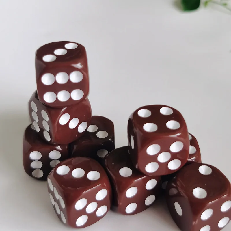 10 шт./партия 16 мм D6 игральные кости синего цвета Акриловые шестигранные с