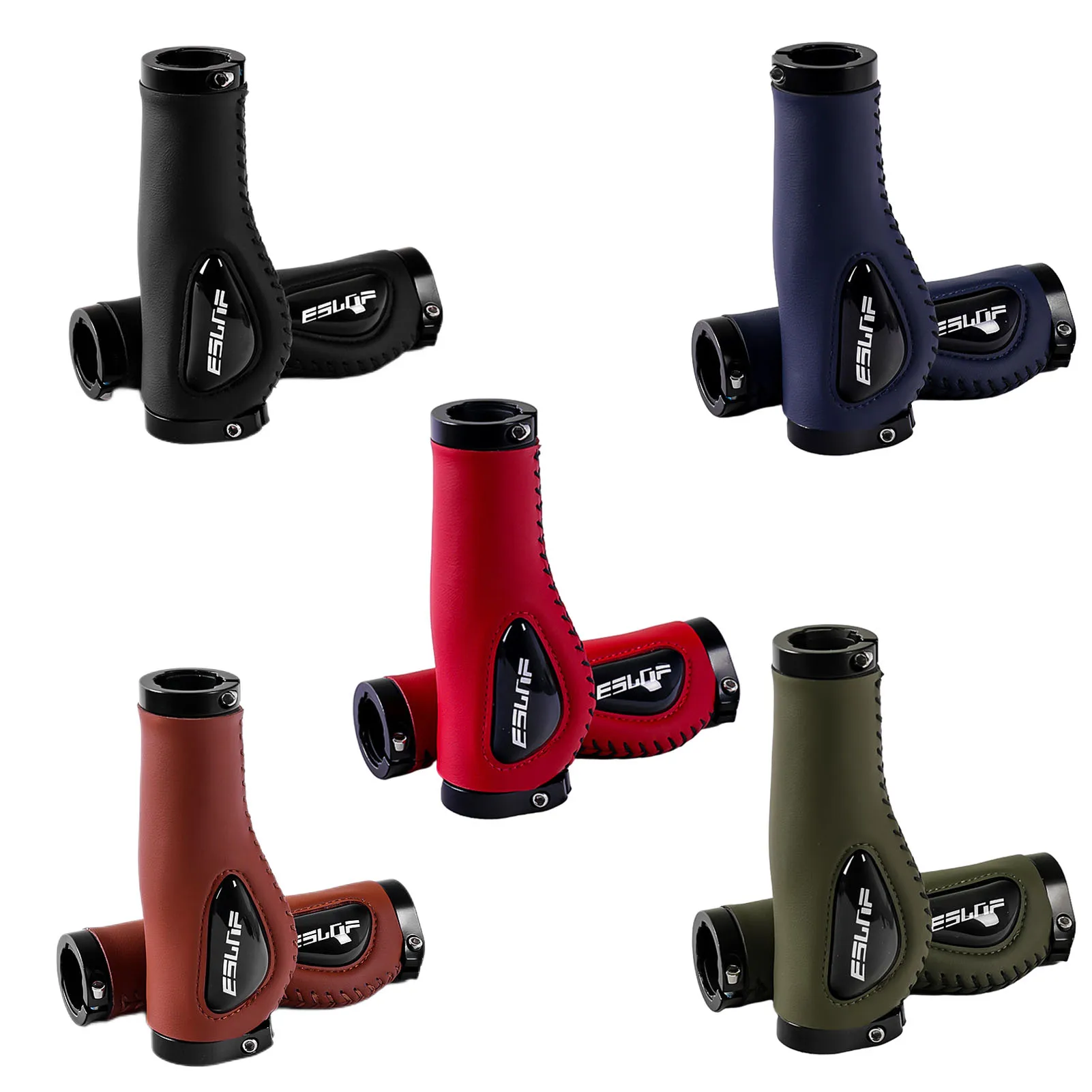 

Прочные кожаные велосипедные ручки, жидкий силикон, велосипедная ручка, Эргономичный руль, ручка с двусторонним замком, Нескользящие велос...