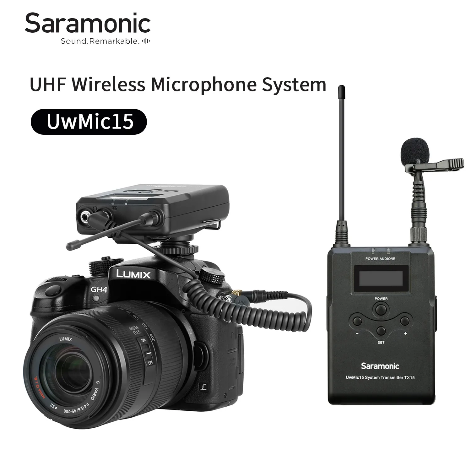 

Saramonic UwMic15 UHF 16 Channel Condenser Wireless Microphone for PC DSLR Camera Camcorder Canon Streaming Youtube Recording