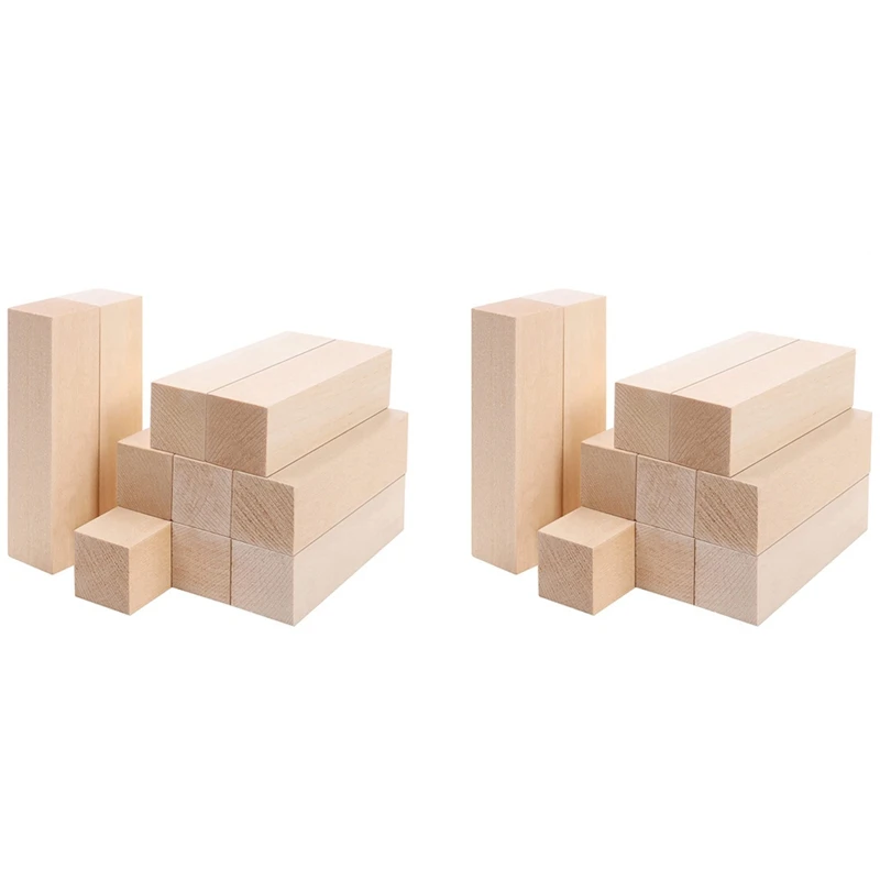 

Крупные кубики для резьбы по дереву (20 шт. в упаковке), 4X1X1 дюйм, необработанная липа, комплект для творчества, набор для хобби «сделай сам» дл...