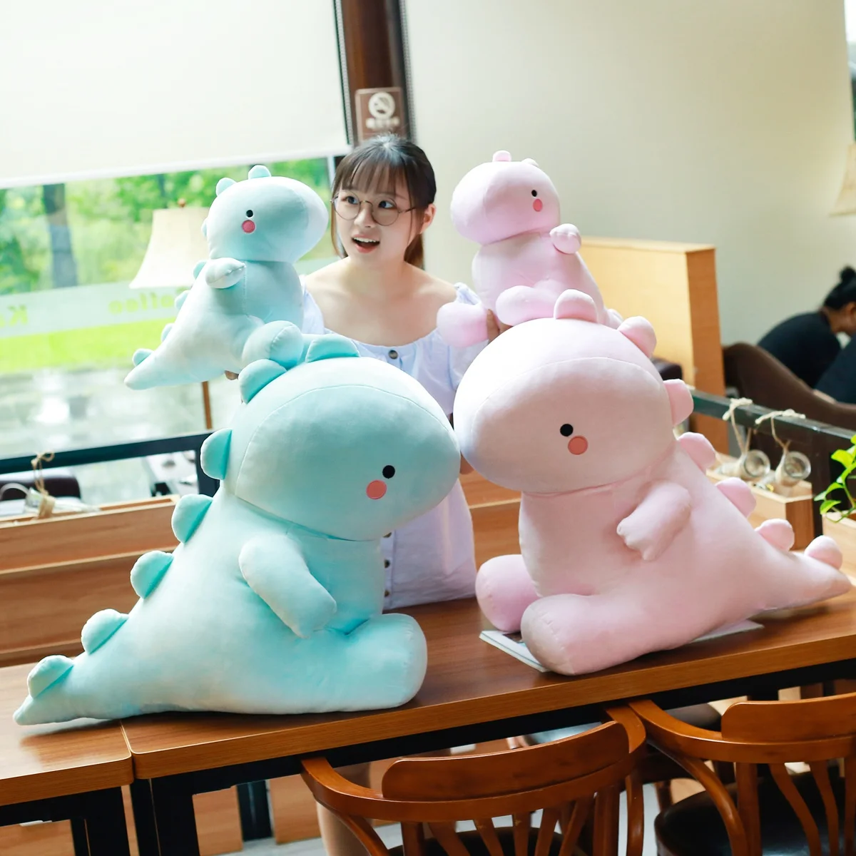 

2018 new arrival plush dinosaur toys cute cartoon dinosaur soft pillow 30cm 40cm 50cm stuffed animal soft doll kids toy for girl