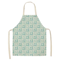 2022 nordic geometric apron for woman sleeveless line plain aprons flower home cooking baking bib cleaning tool pinafore tablier