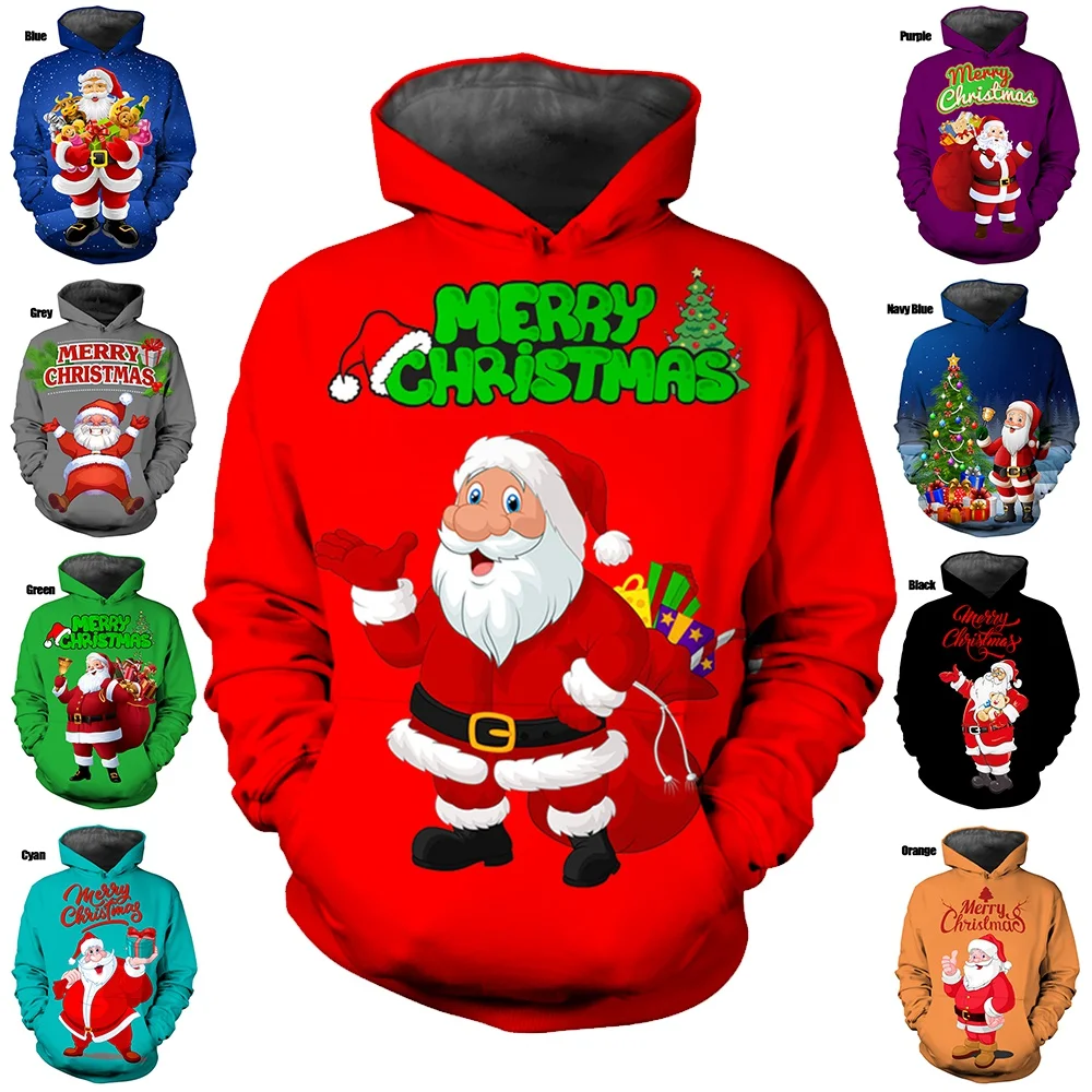 New Fashion Hot Sale 3D Christmas Hoodie Sweatshirts Men Women Fashion Casual Long Sleeve Pullover Print Harajuku  Hoodies