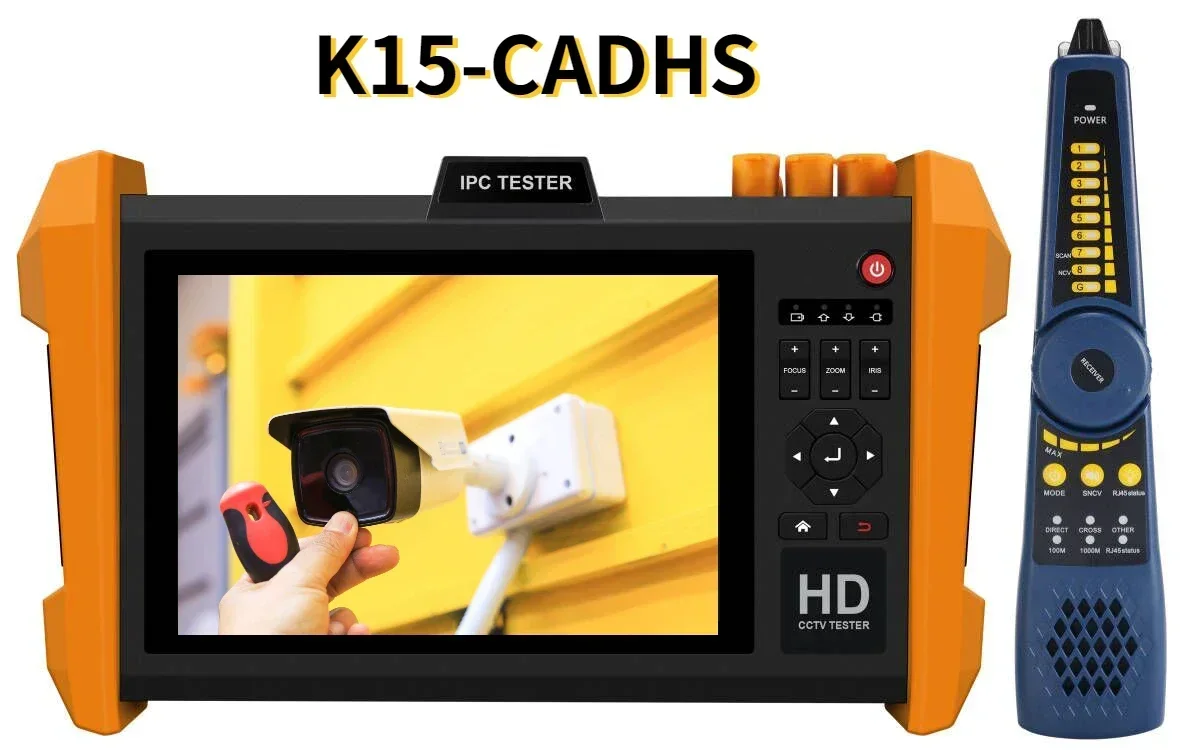 Фото 8K H.265 Тестер IP-камеры 8MP AHD CVI TVI SDI CVBS Тест VGA и HDMI Вход K15-CADHS Тестер видеонаблюдения 7-дюймовый экран Встроенный аккумулятор емкостью 7800 мАч №1
