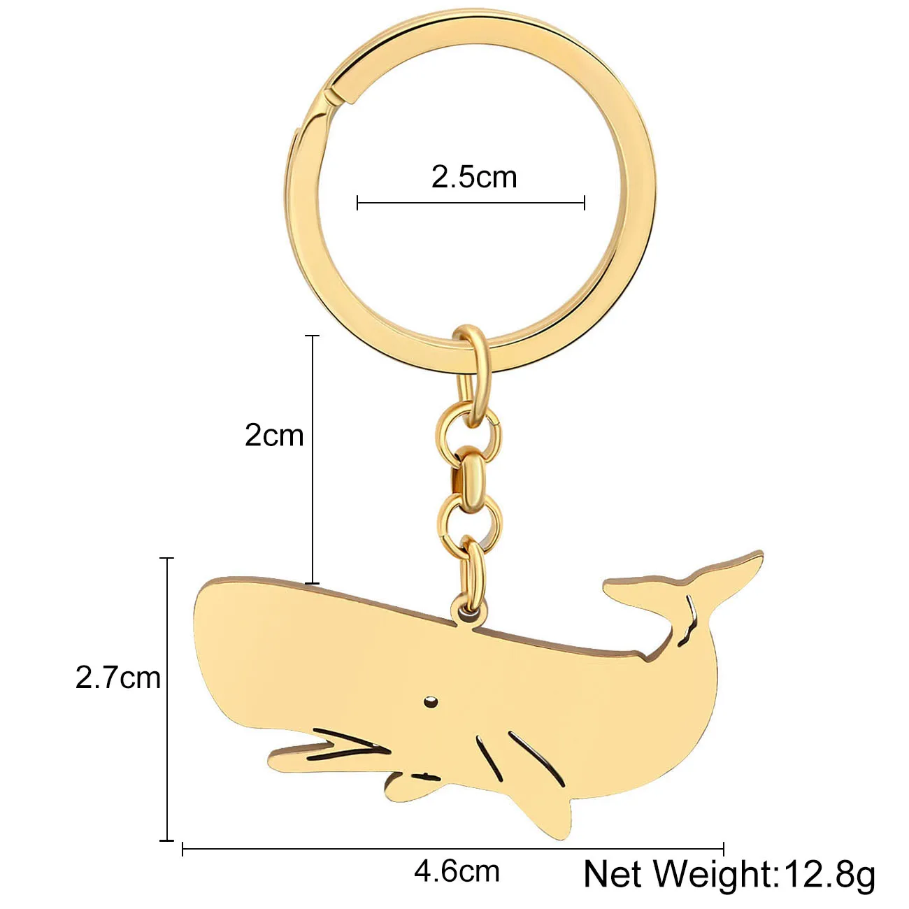 Брелок WEVENI из нержавеющей стали с золотым покрытием в виде спермы и Кита брелок