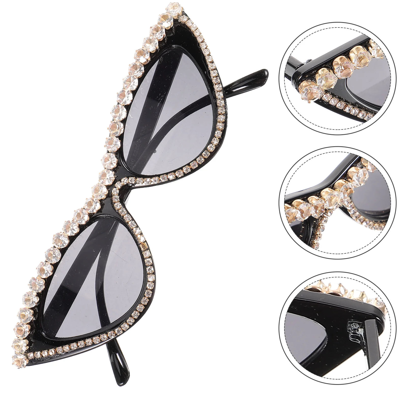

Rhinestone Cat Eyes Sunglass Trendy Sunglass Women Decorative Sunglass for Decor