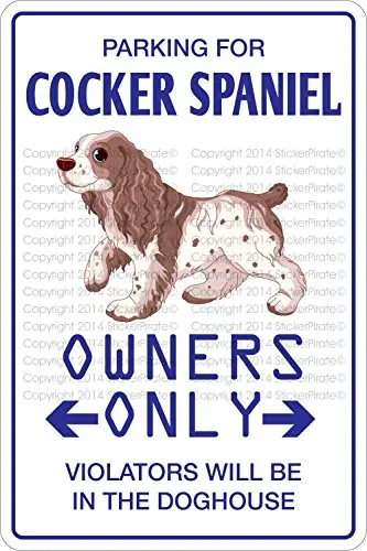 Наклейка для парковки пирата кокер-спаниеля 8 x 12 дюймов металлический знак