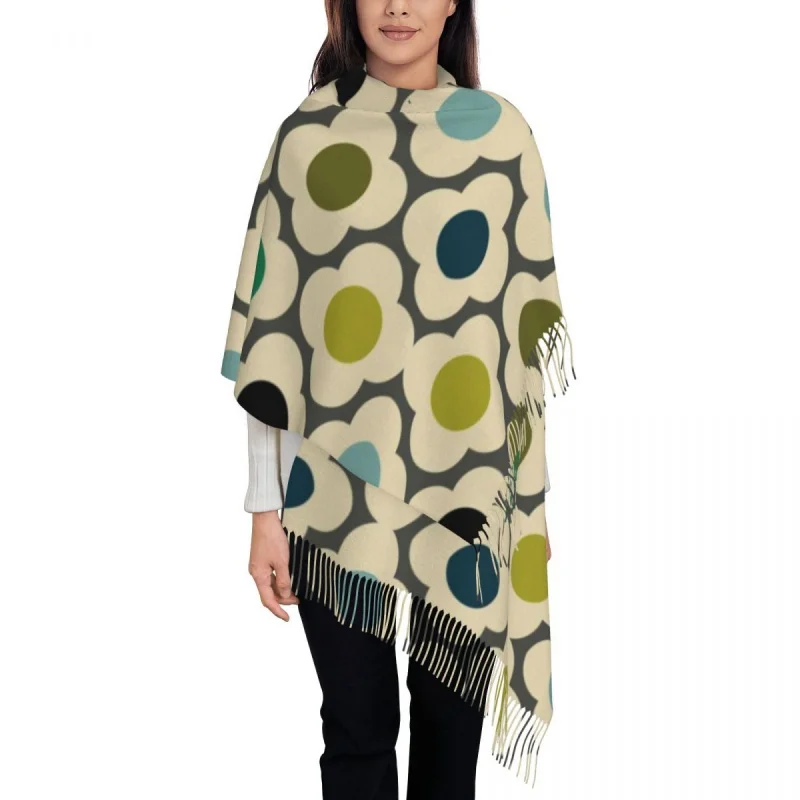 

Customized Print Orla Kiely Flowers Abstract Scarf Men Women Winter Fall Warm Scarves Geometric Shawls Wraps