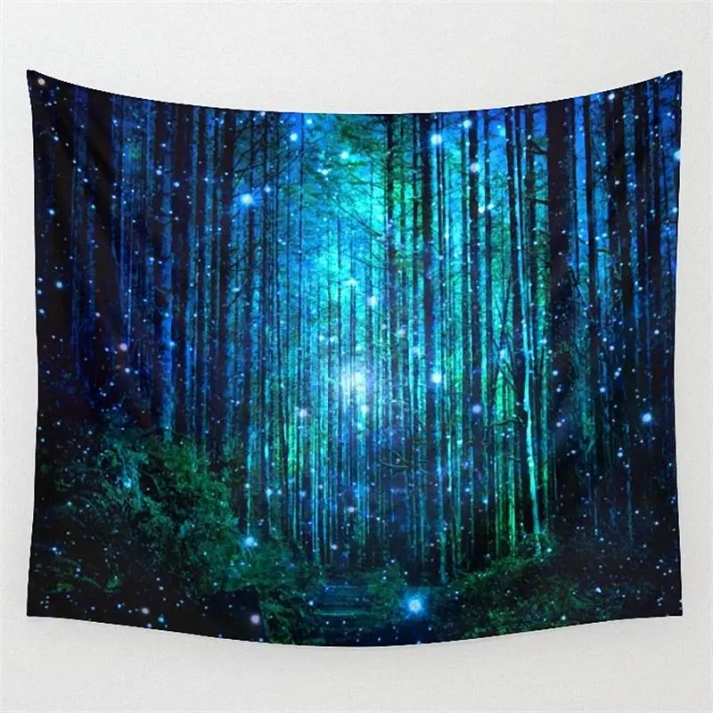 

Polyester Forest Tree Tapestry 150X130cm Wall Hanging Throw Mat Blanket Home Room Art Wall Decor Beach Mat Picnic Cloth