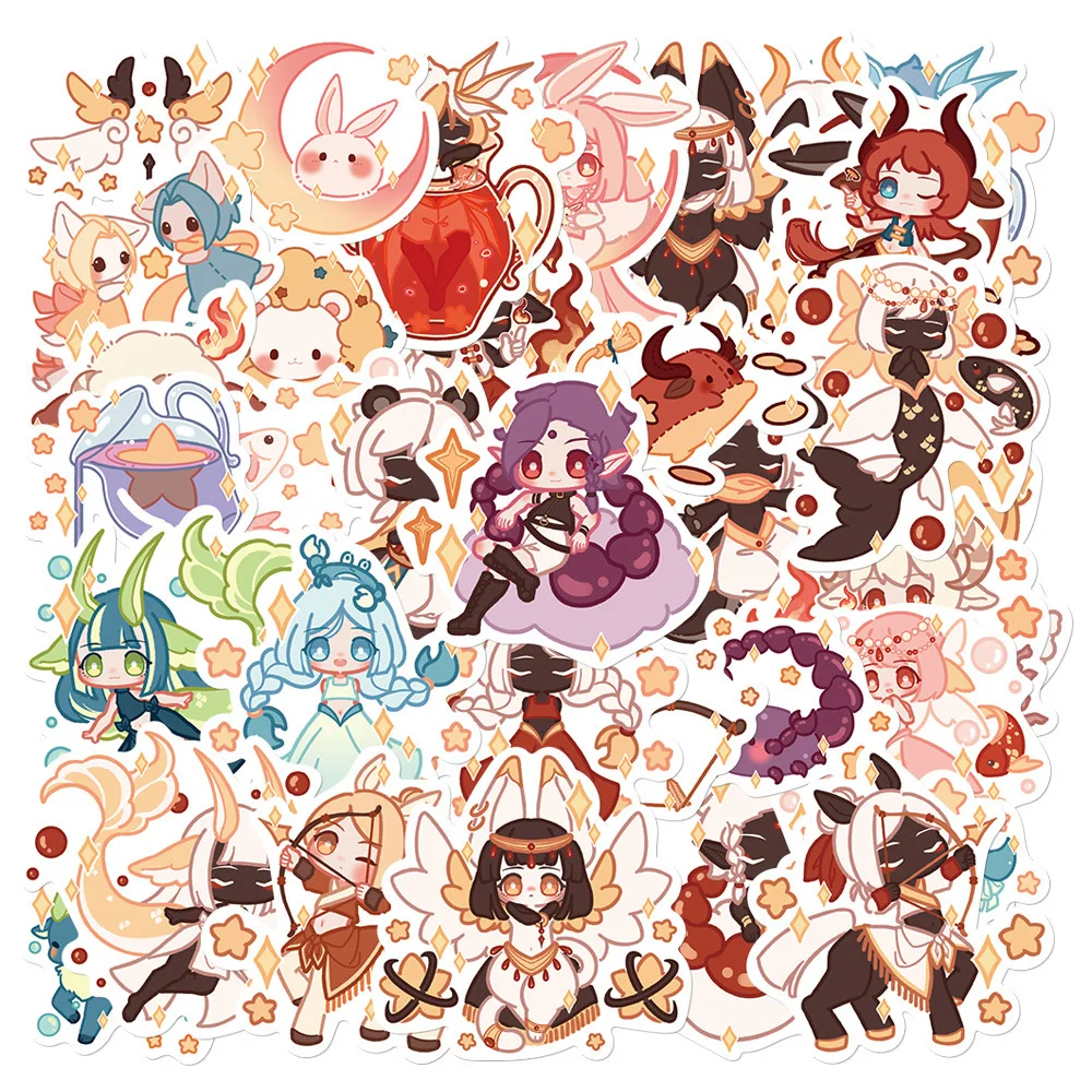 

10/36psc Cute Cartoon Constellation Stickers Kawaii Aesthetic Decals Kid Toy Laptop Phone Notebook Suitcase Graffiti Sticker