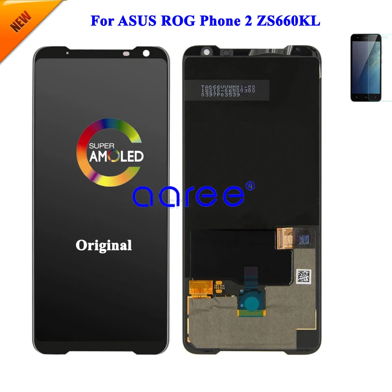 Оригинальный ЖК-экран AMOLED для ASUS ZS660KL, ЖК-экран для Asus Phone 2 ZS660KL, ЖК-дисплей Disaplay, сенсорный дигитайзер в сборе