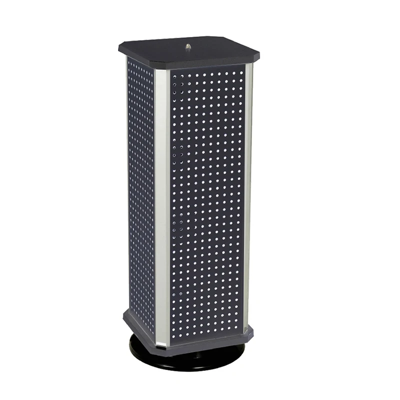 Expedited Shipping Rotating Square Pegboard Display Stand Rack Tower For Supermarket Display Hook Slatwall Sunglass Display