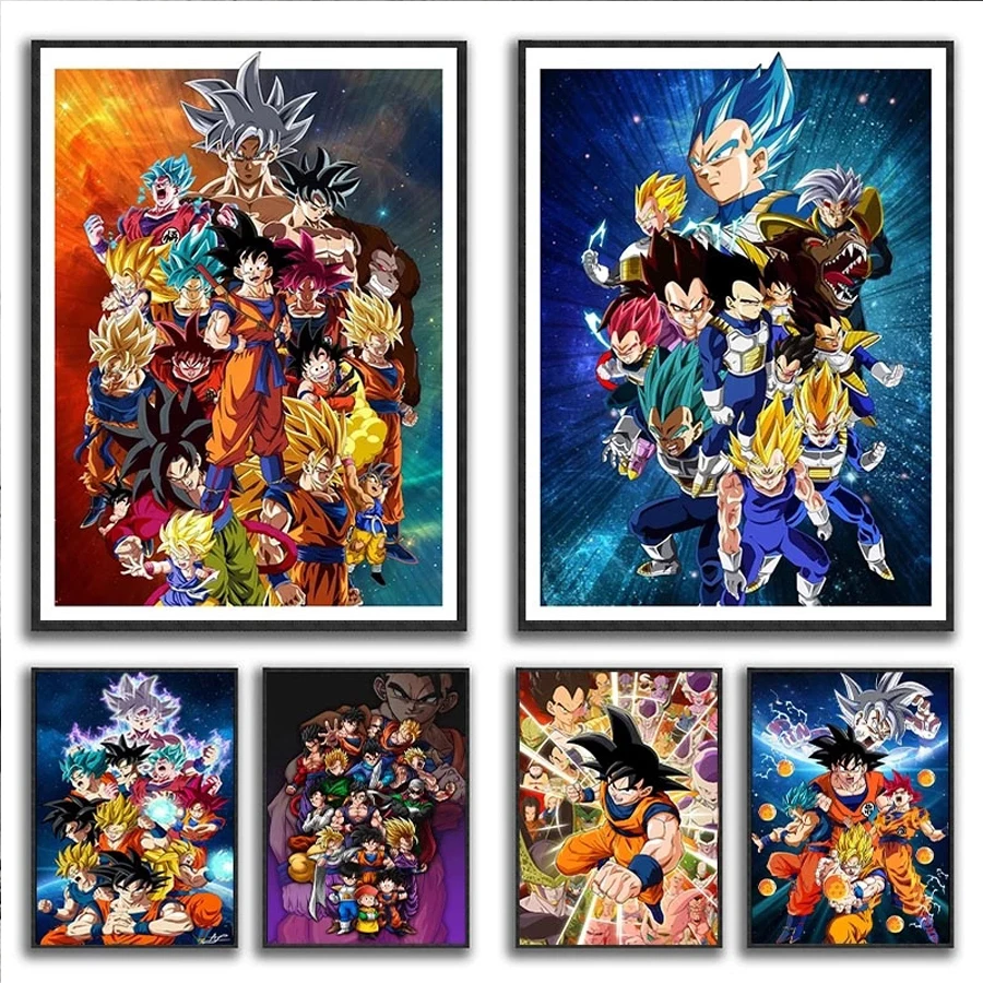 

5D DIY Diamond Painting Japanese Anime Goku Super Saiyan Diamond Embroidery Kit Mosaic Art Rhinestone Home Decor Gift
