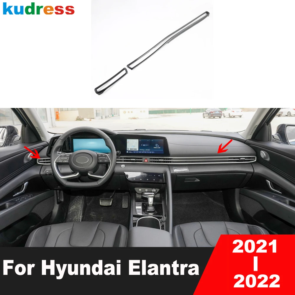 

Автомобильная накладка на вентиляционное отверстие для Hyundai Elantra 2021 2022, наклейка из углеродного волокна для формования, аксессуары для инте...
