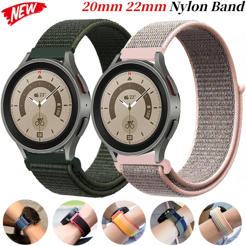 

20mm 22mm Nylon Loop Strap For Samsung Galaxy Watch 5/4 40mm 44mm 5 Pro 45mm Huawei GT3 Bracelet Wristband Amazfit GTS/GTR Band