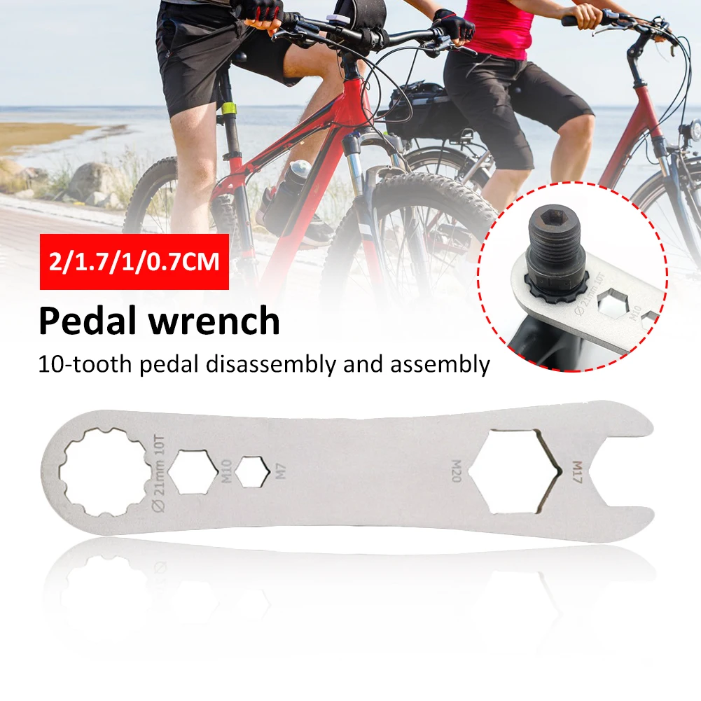 

1Pc Bike Repair Tool 20/17/10/7MM Bicycle Pedal Repair Wrench Bike Lock Pedal Disassembly Wrench Bottom Bracket Ring Spanner