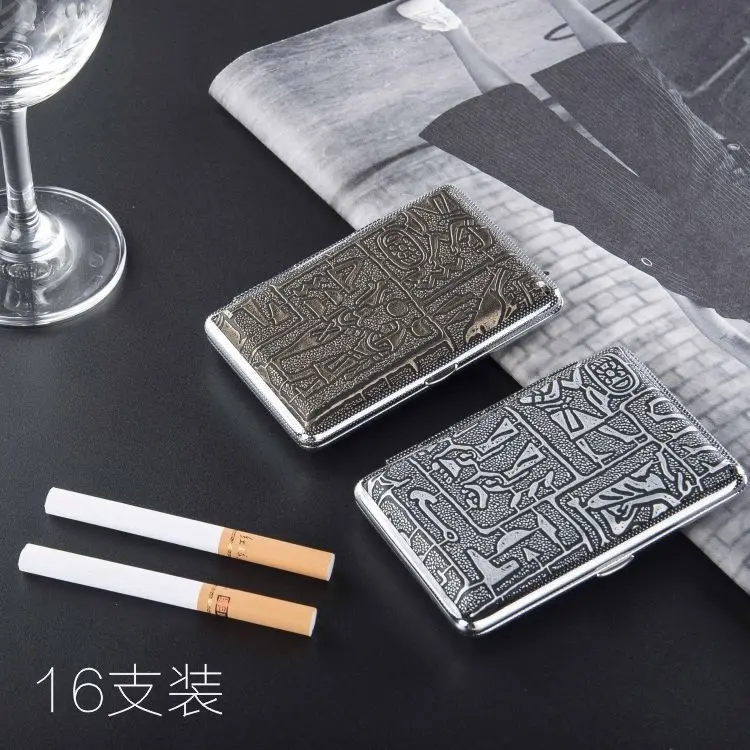 

Индивидуальный креативный кожаный чехол для сигарет, чехол для сигарет, стильный кожаный чехол с металлической поверхностью для мужчин, ид...