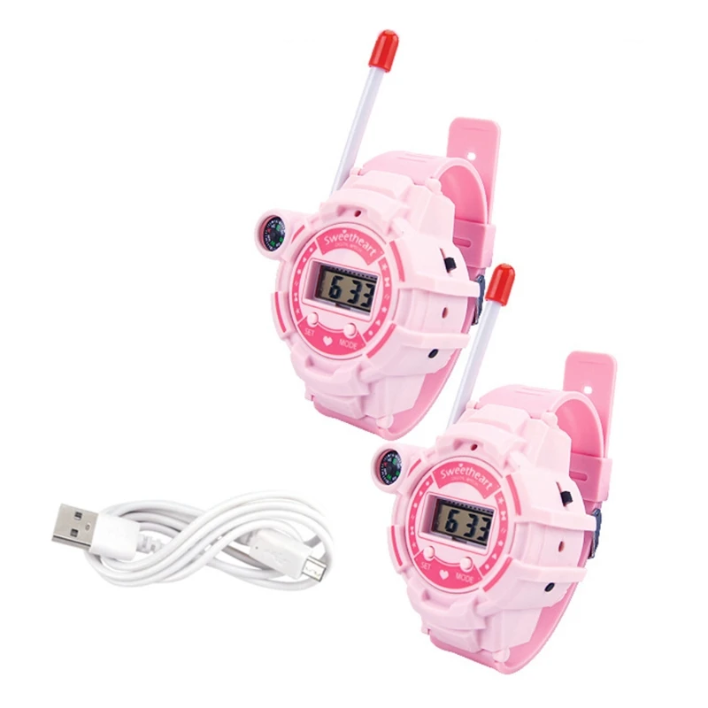 

2 Pcs Children's Watch Walkie-Talkie Toy Kids Time Display Compass Three Usage Wristwatch Electronic Outdoor Intercom Watch Toy