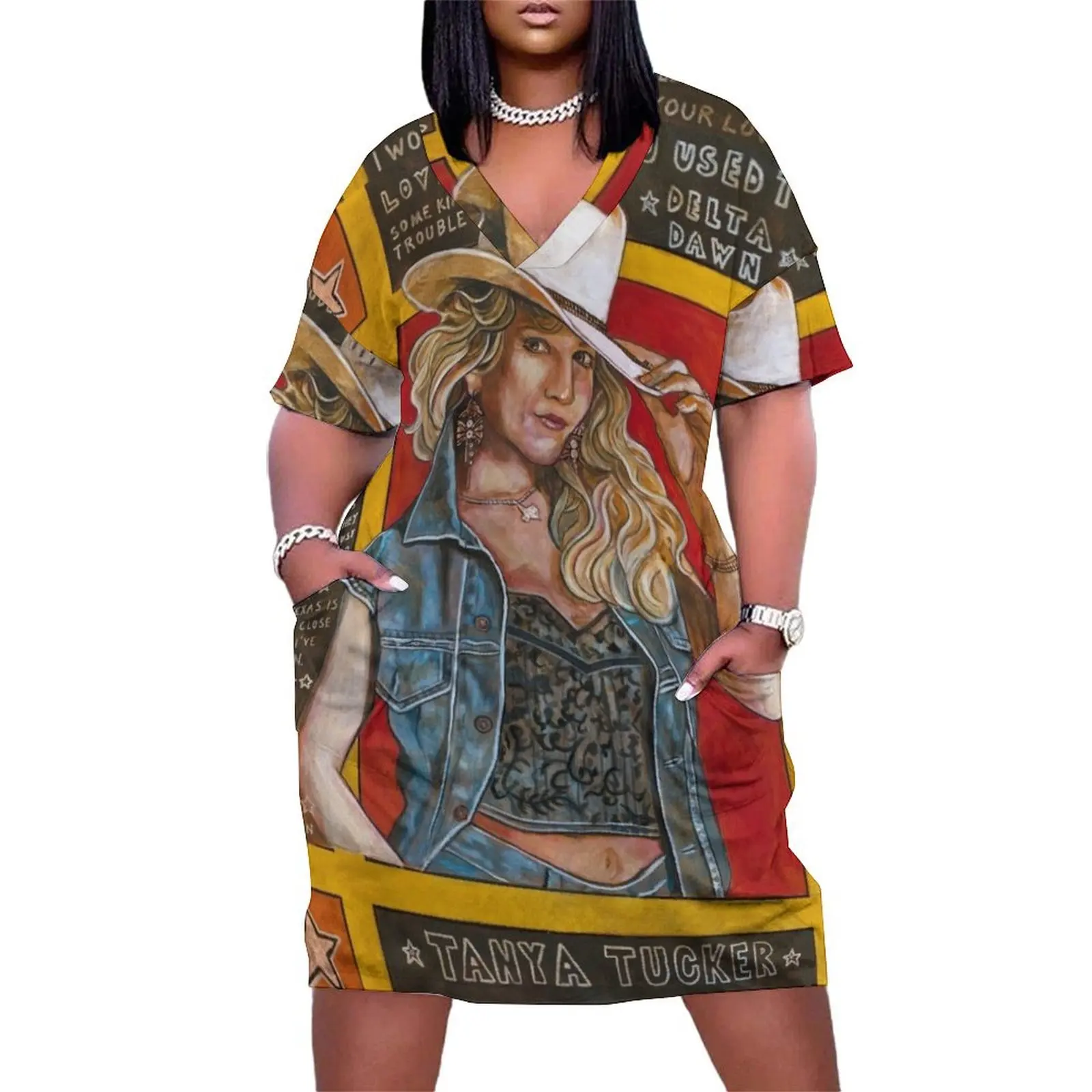 Tanya Tucker Свободное платье с карманами Женское для женщин