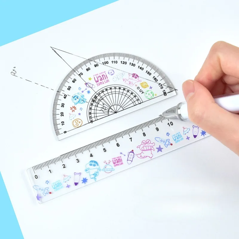 4 шт. наборы математических линеек с карандашами Shin-chan канцелярские