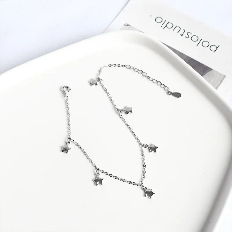 2024News925Стерлингового серебра XINGX ножной браслет в корейском стиле простые модные