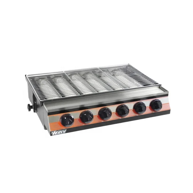 

High quality power save table top gas Barbecue Oven / 6 big head BBQ grill VDK-726